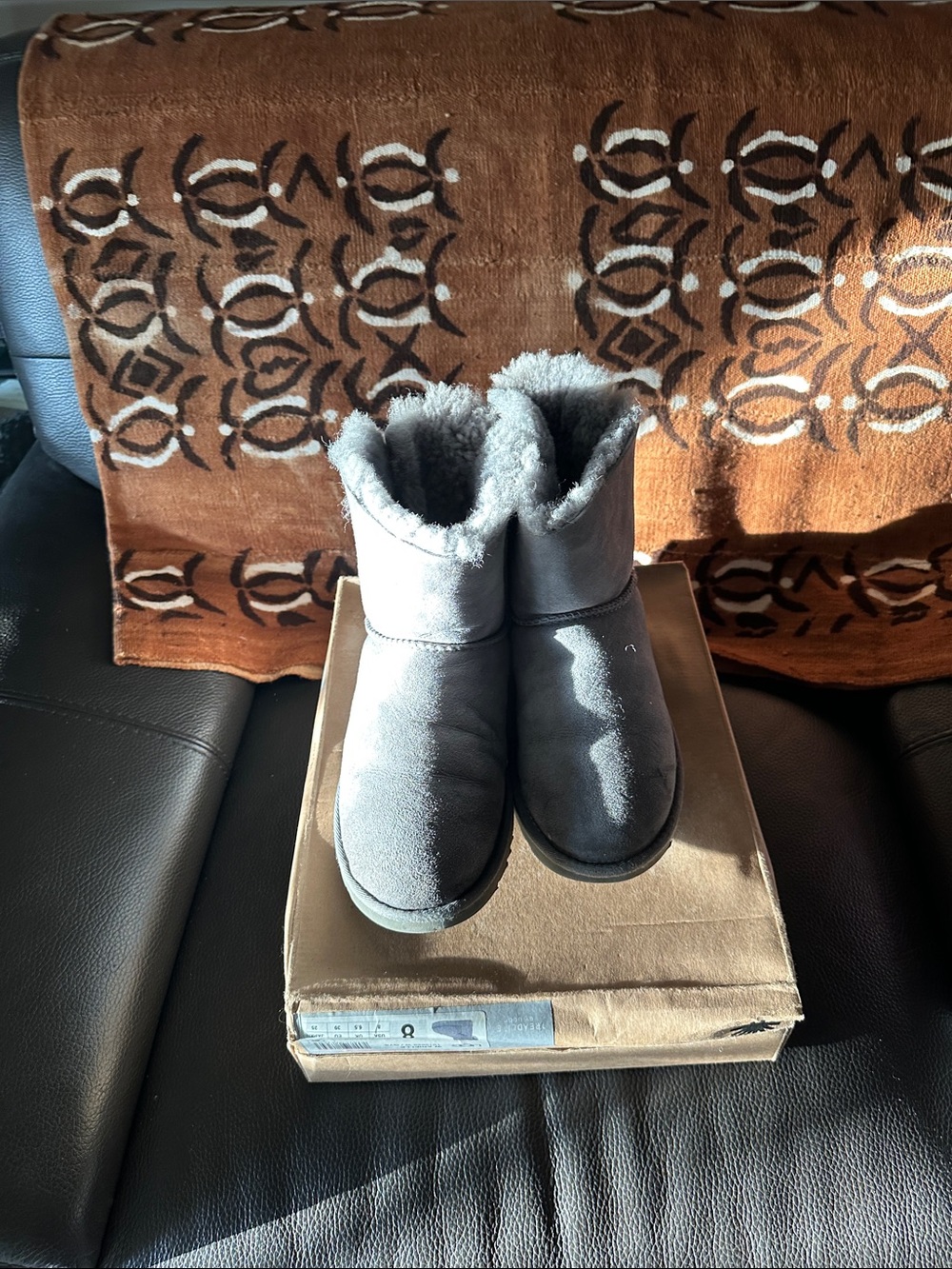 Plush Gray Shearling Lined Boot